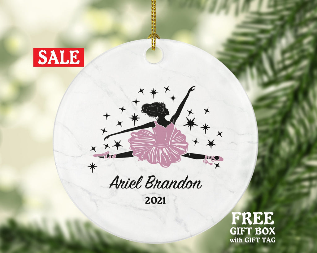 Ballerina Girl Christmas Ornament Personalized - Gift for Dancer Ballet Dance Do Perform Gift for Ballerina