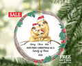 Personalized Family of 3 Christmas Ornament - Our First Ornament Custom Names of Three Gift for Sloth with Kids Xmas