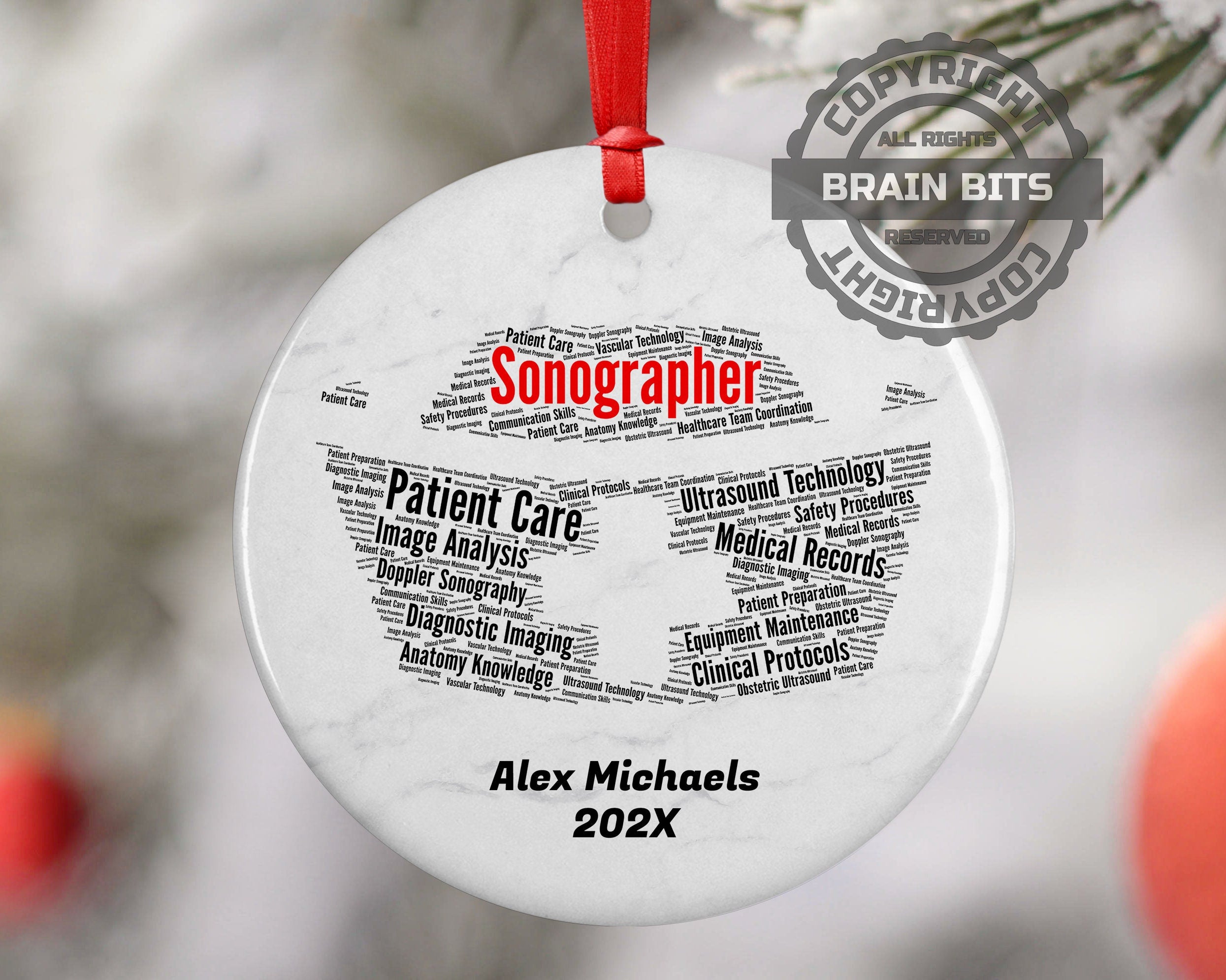 Sonographer Personalized Christmas Ornament