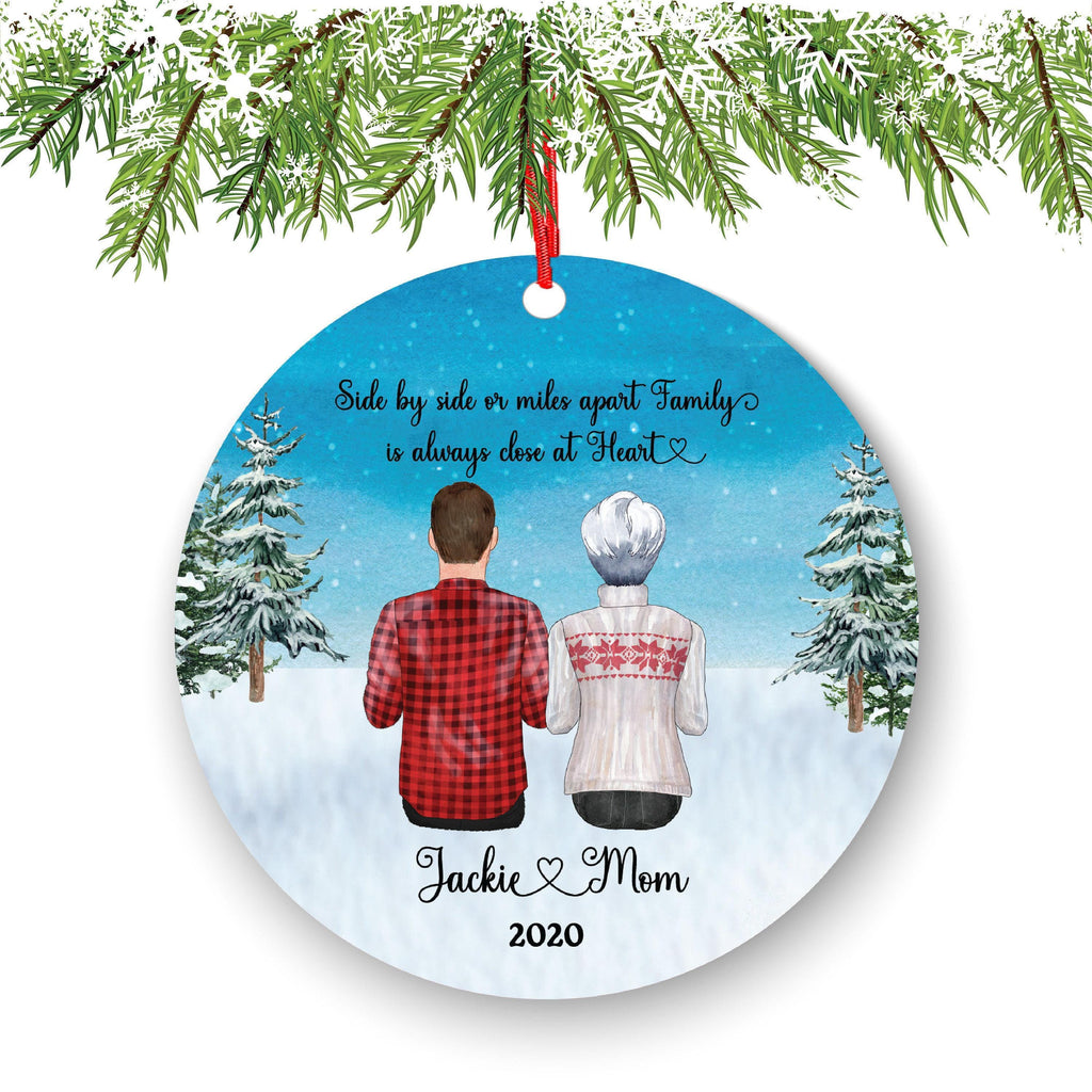 Custom Mom and Son Christmas Ornament - Personalized Family Keepsake