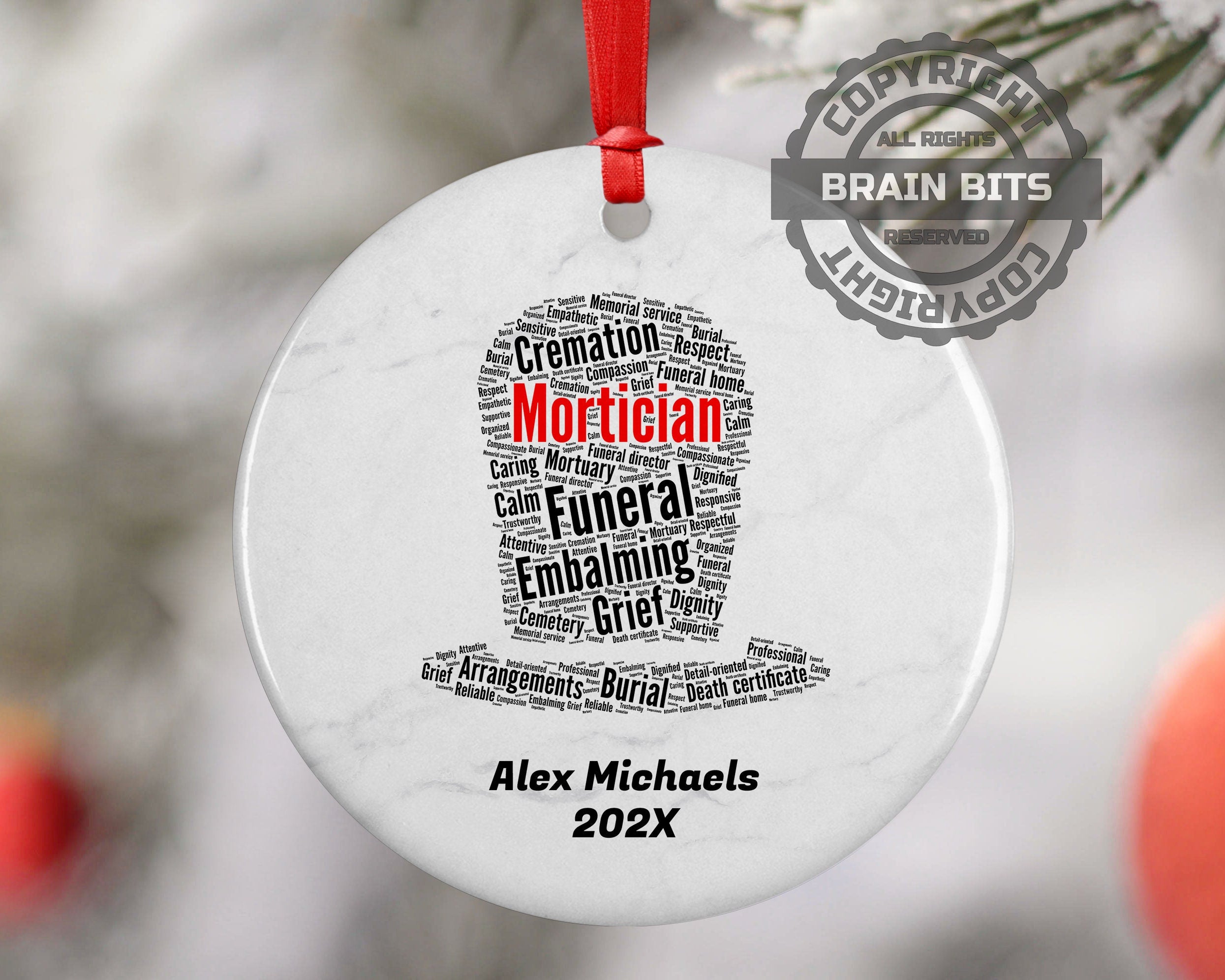 Mortician Personalized Christmas Ornament