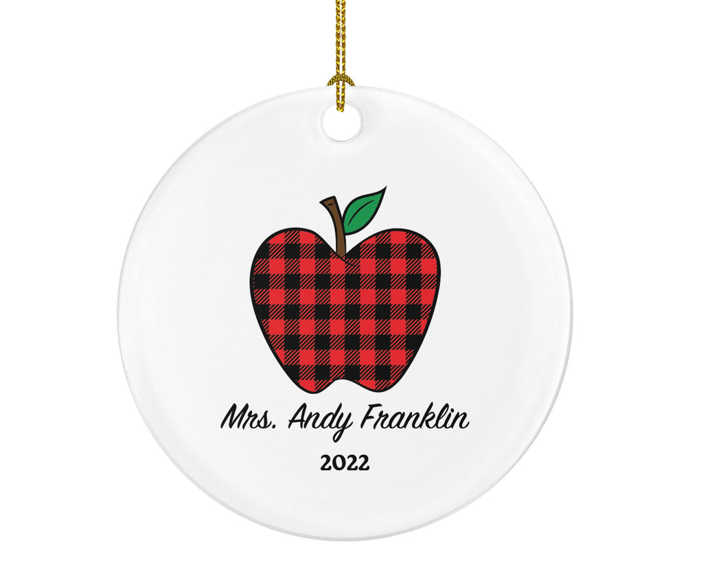Teacher Ornament Personalized - Apple Teacher Custom Gift Apple from Student Appreciation Mr Mrs School Graduate Graduation