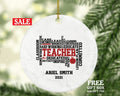Outstanding Teacher Ornament Personalized - Custom Gift from Student Appreciation Mr Mrs School Graduate Graduation