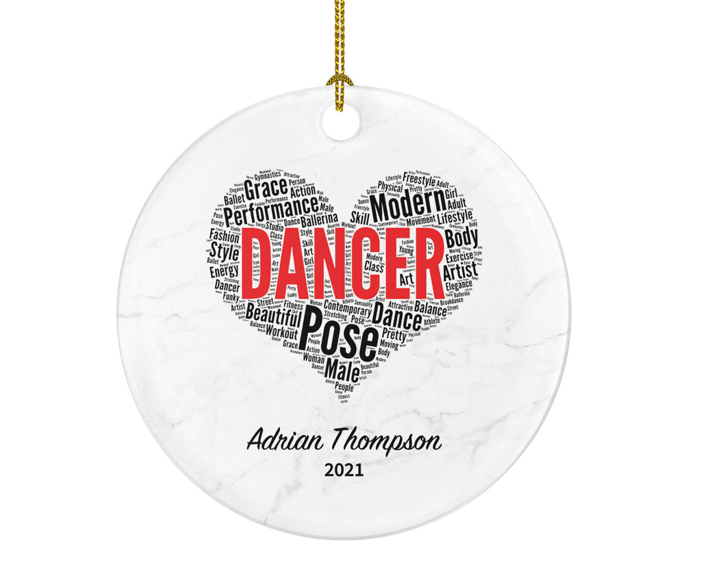 Dancer Personalized Christmas Ornament, Dance Studio Gift, Dancer, Pom, Cheer, Tap, Jazz, Ballet, Modern, Gift For Dancer, Teacher