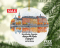 Stockholm Christmas Ornament Personalized - Sweden Engaged Married Family Together Couple Travel Honeymoon Engagement Marriage
