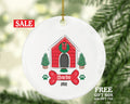 Dog House Christmas Ornament Personalized, Pets Dog Cat Lover Owner Gift, Custom Name, Fur Mom Dad Holiday, Rescue