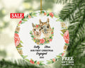 Our First Christmas Engaged Ornament - Personalized Engagement Announcement Gift - Llama Couple