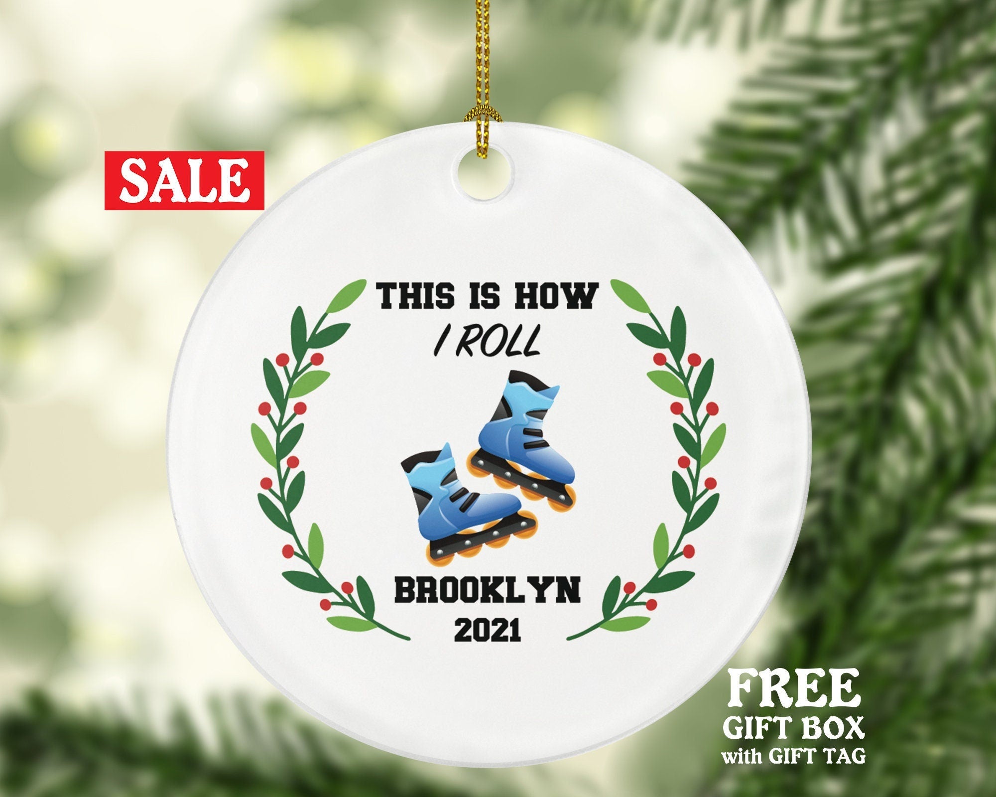 Roller Blade Christmas Ornament Personalized - Roller Skate Skating Ornament- This is how I roll