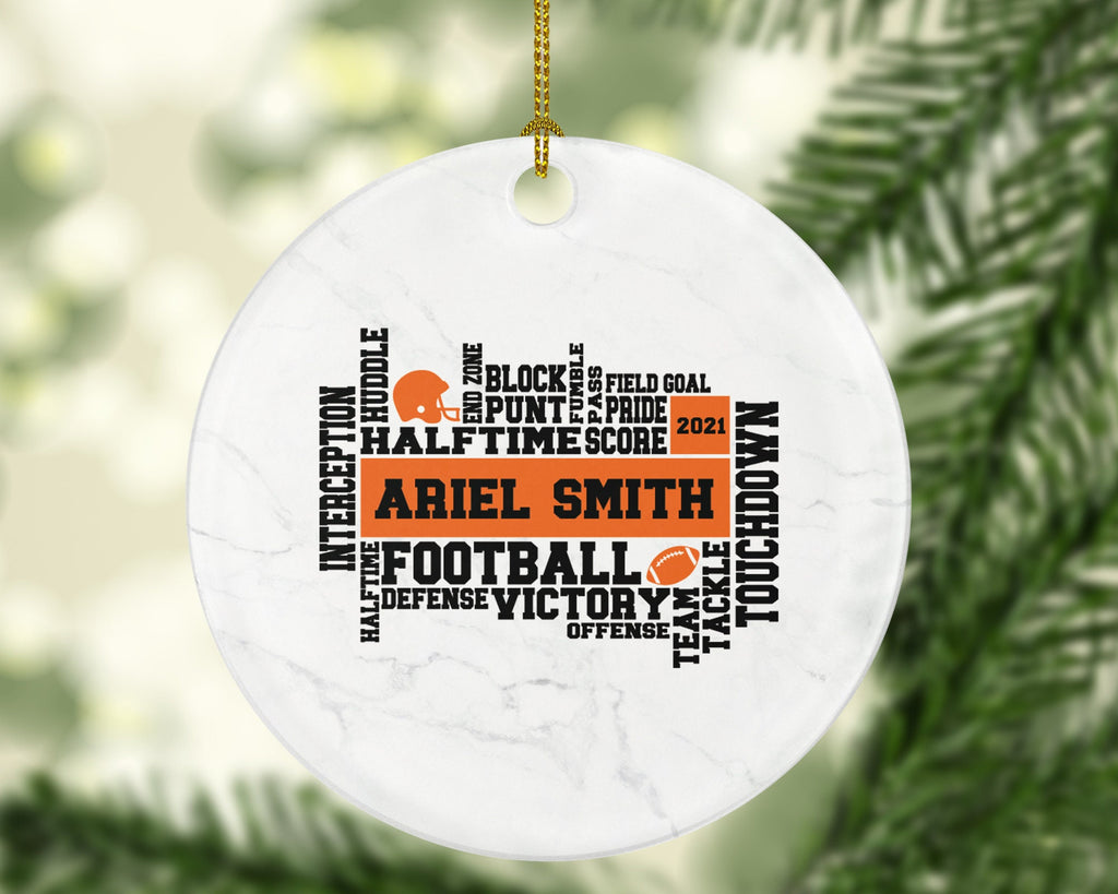 Football Rugby Team Player Gamer Christmas Ornament Personalized - Sports Match Boys Senior Gift Custom Name