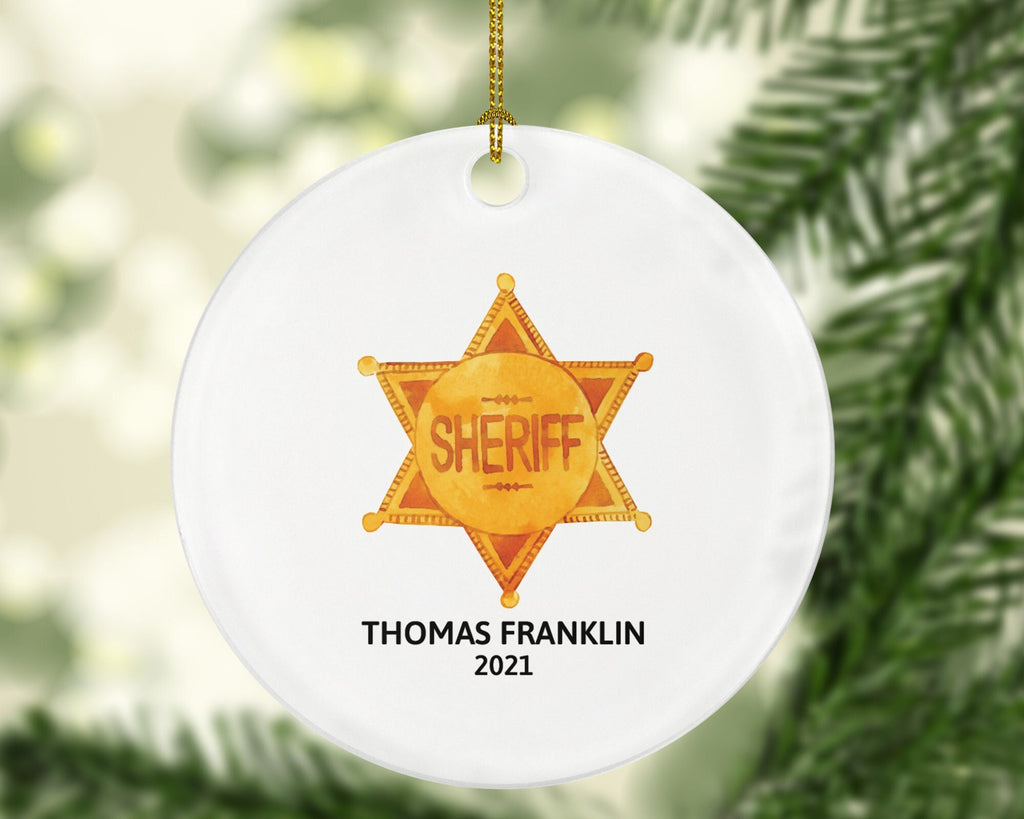 Sheriff Christmas Ornament Personalized - Sheriff Western Gift