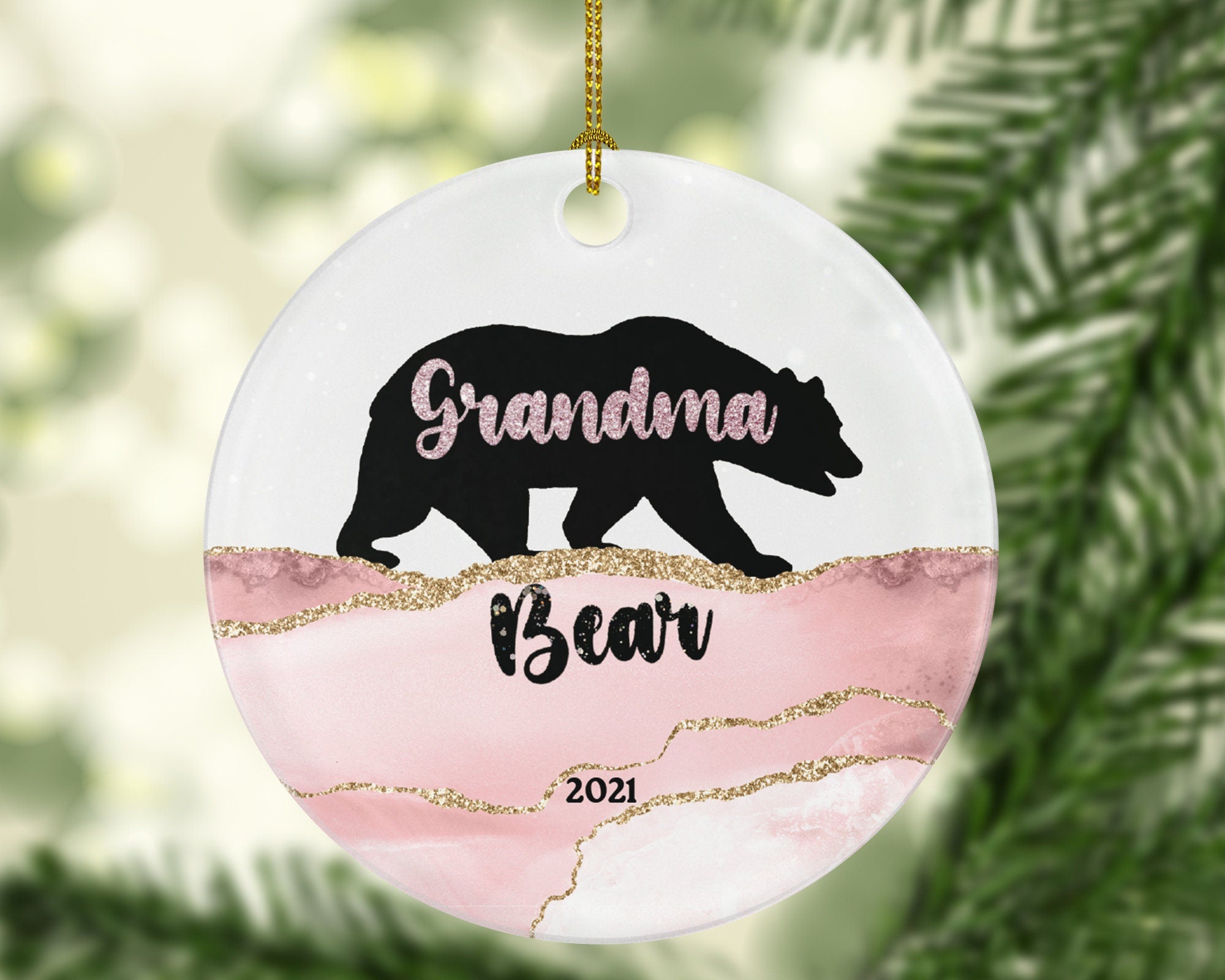 Grandma Bear Ornament, Grandma Bear Gift, Grandparent Pregnancy Announcement, Mother's Day Gift