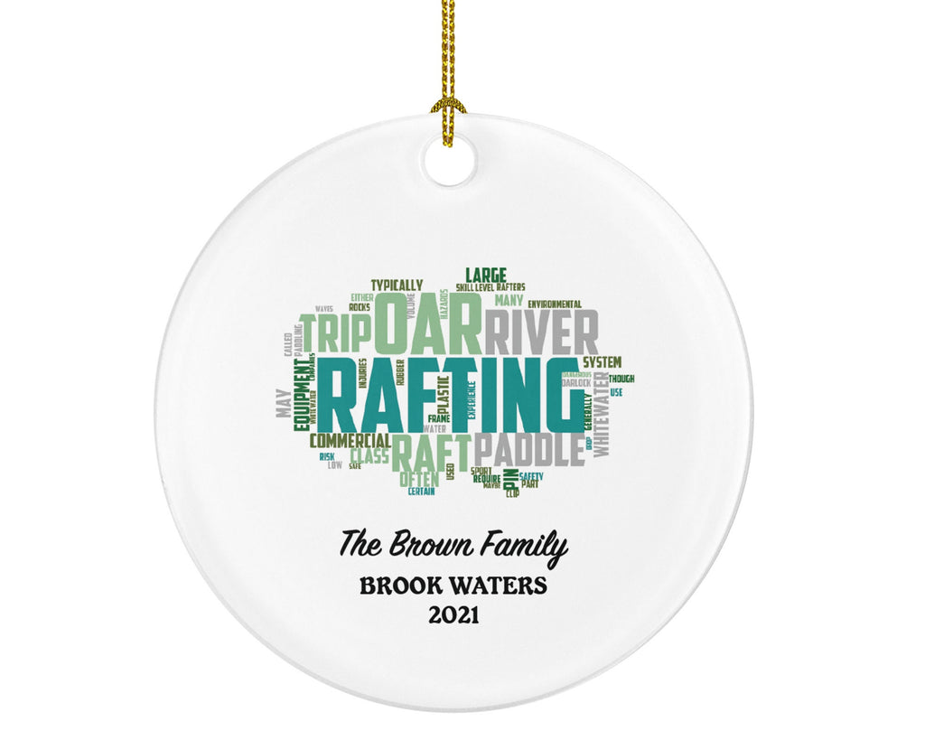 Rafting Christmas Ornament Personalized - River, Adventure, Outdoor Sports Custom Gift