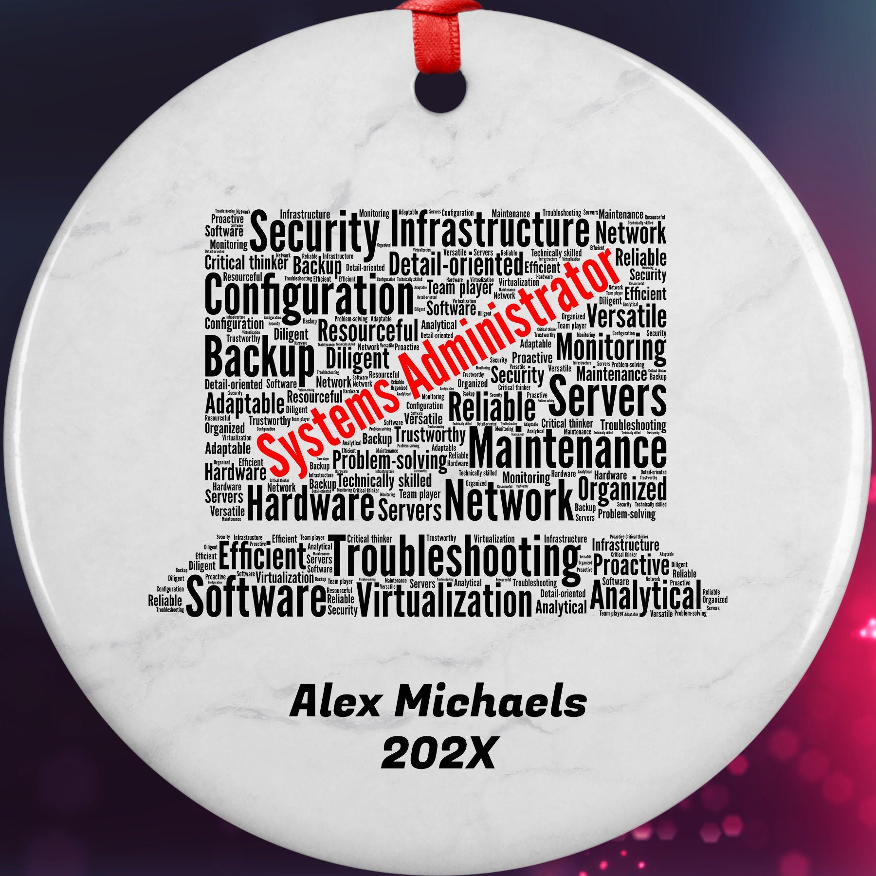 Systems Administrator Personalized Christmas Ornament