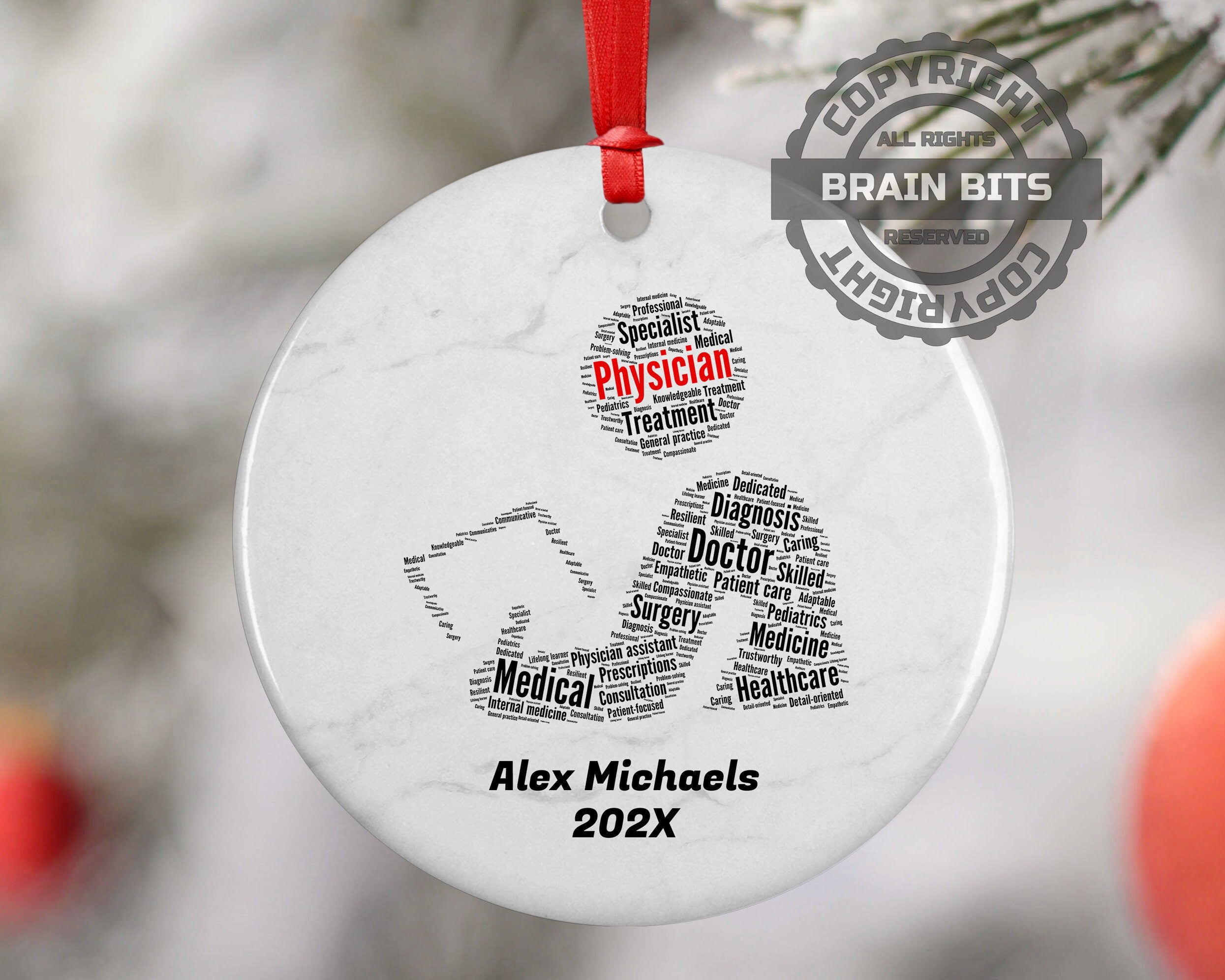 Physician Personalized Christmas Ornament