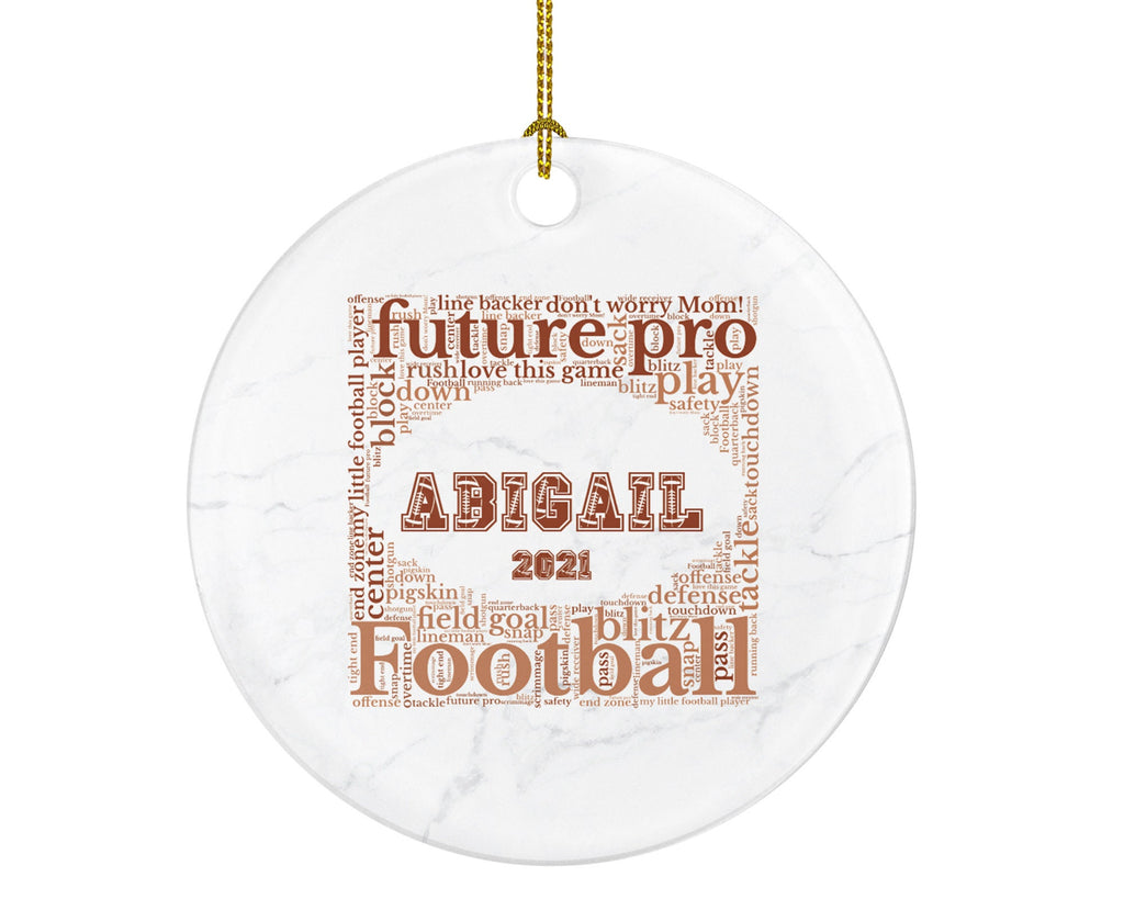 Football Rugby Team Player Gamer Christmas Ornament Personalized - Sports Match Boys Senior Gift Custom Name