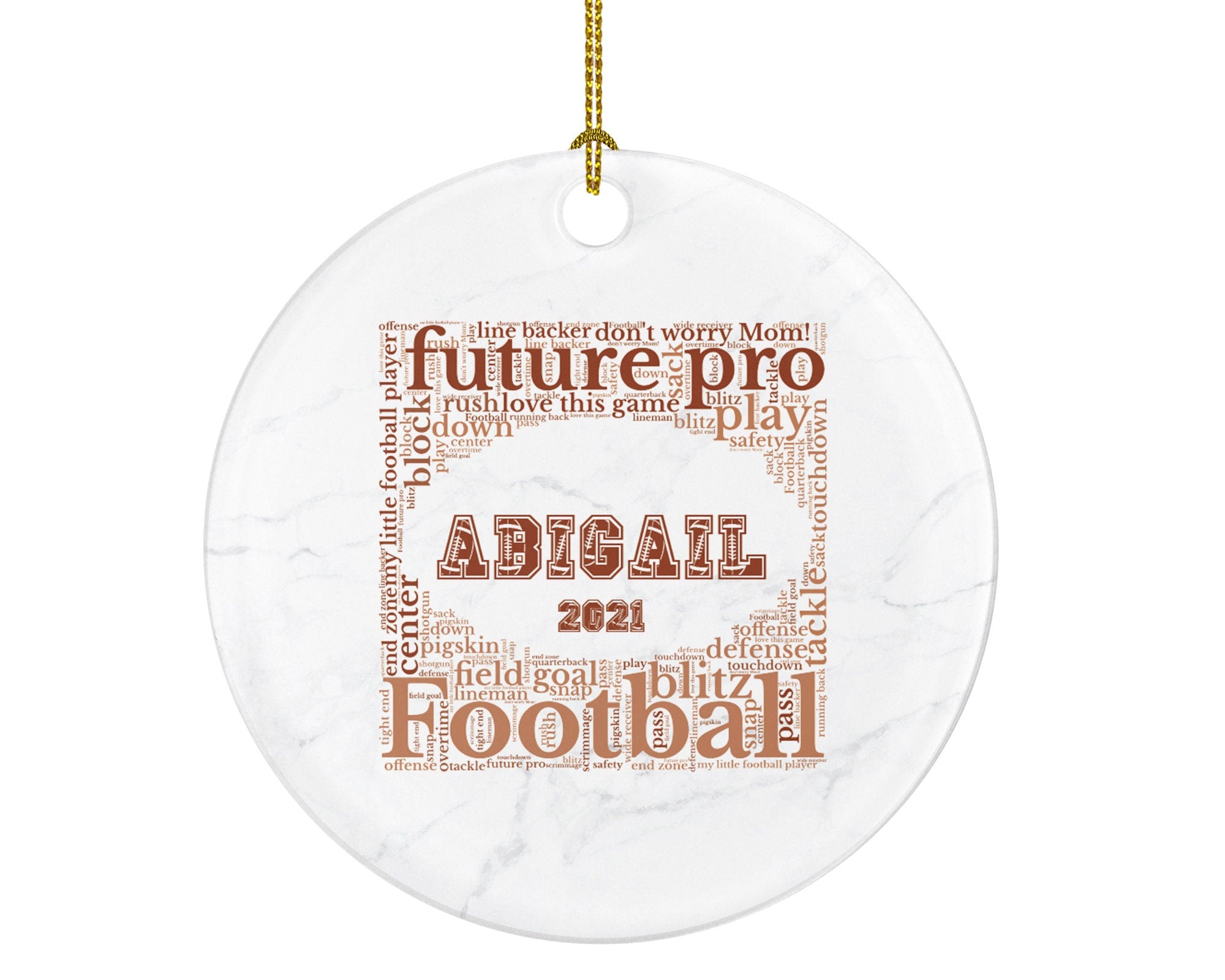 Football Rugby Team Player Gamer Christmas Ornament Personalized - Sports Match Boys Senior Gift Custom Name
