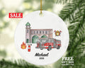 Firefighter Christmas Ornament Personalized - First Responder Holiday Custom Firefighter Thank You Gift Prayer for Firefighter Fireman