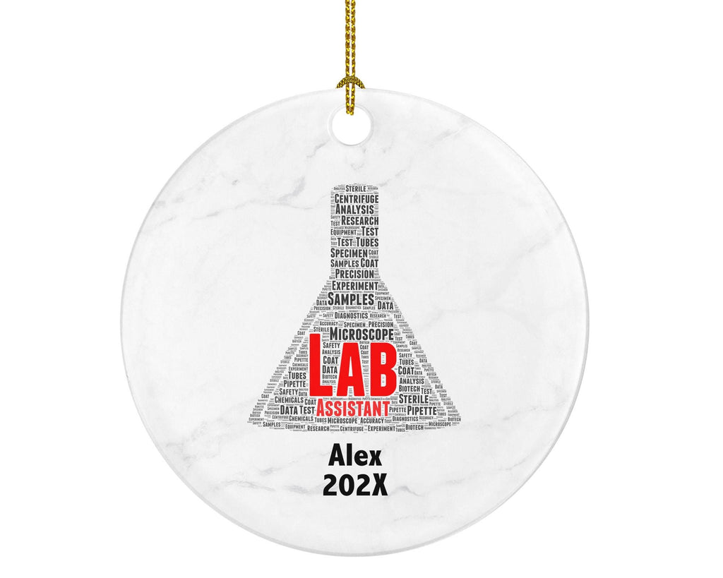 Personalized Lab Assistant Christmas Ornament – Custom Science Gift – Laboratory Ornament – Medical Research Professional Keepsake