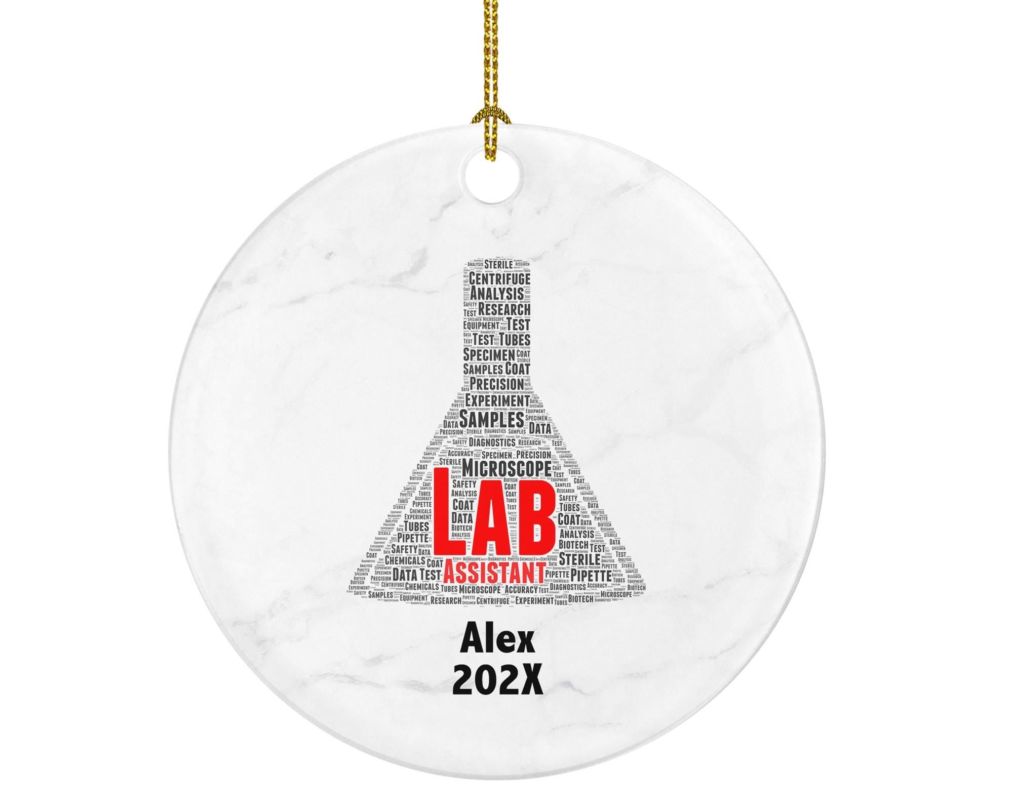 Personalized Lab Assistant Christmas Ornament – Custom Science Gift – Laboratory Ornament – Medical Research Professional Keepsake