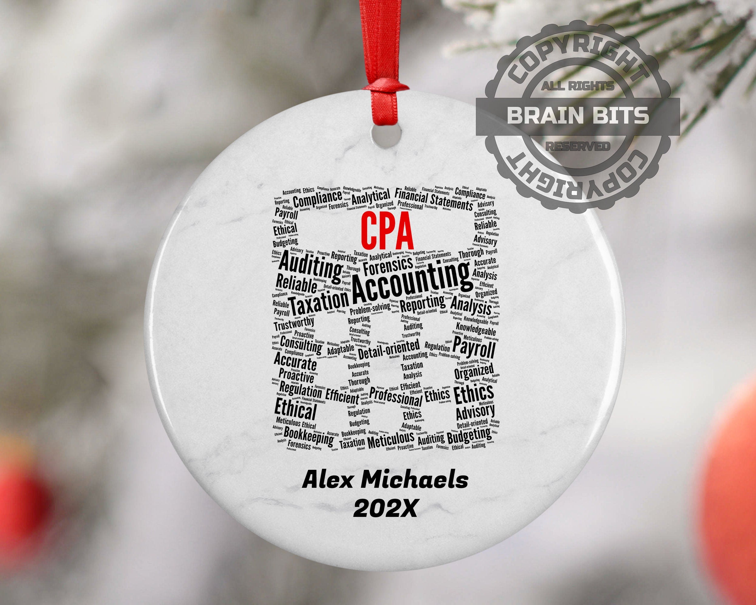 Certified Public Accountant CPA Personalized Christmas Ornament