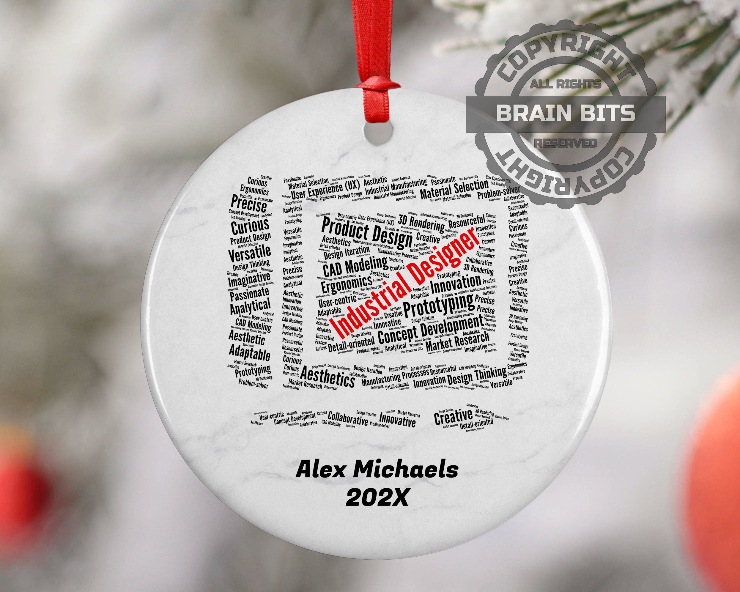 Industrial Designer Personalized Christmas Ornament