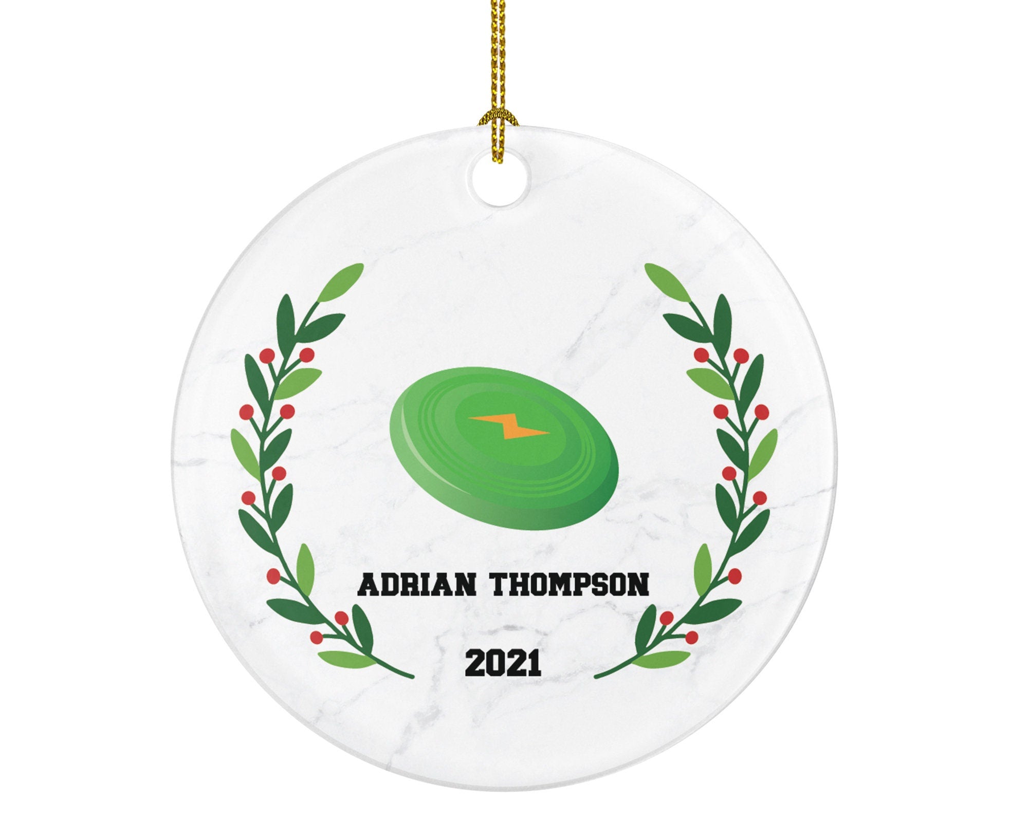 Frisbee Game Player Christmas Ornament Personalized-  Custom Frisbee Lover Gift
