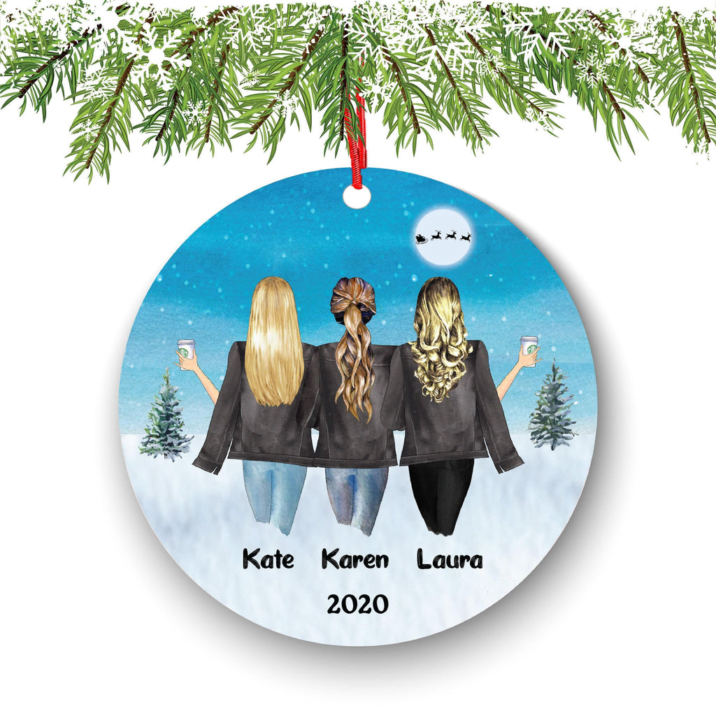 Soul Sisters Ornament: Personalized Christmas Keepsake for 3 Friends
