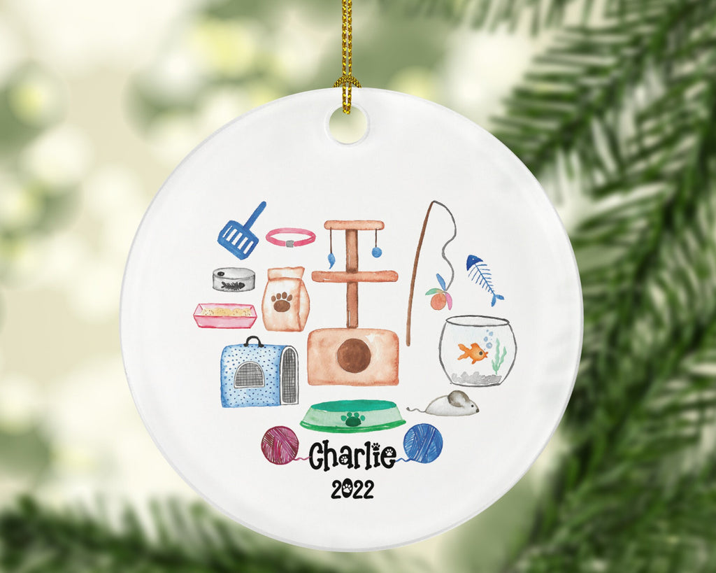 Cat Personalized Christmas Ornament Custom Pet Lover Owner Gift Fur Holiday Ornament Rescue