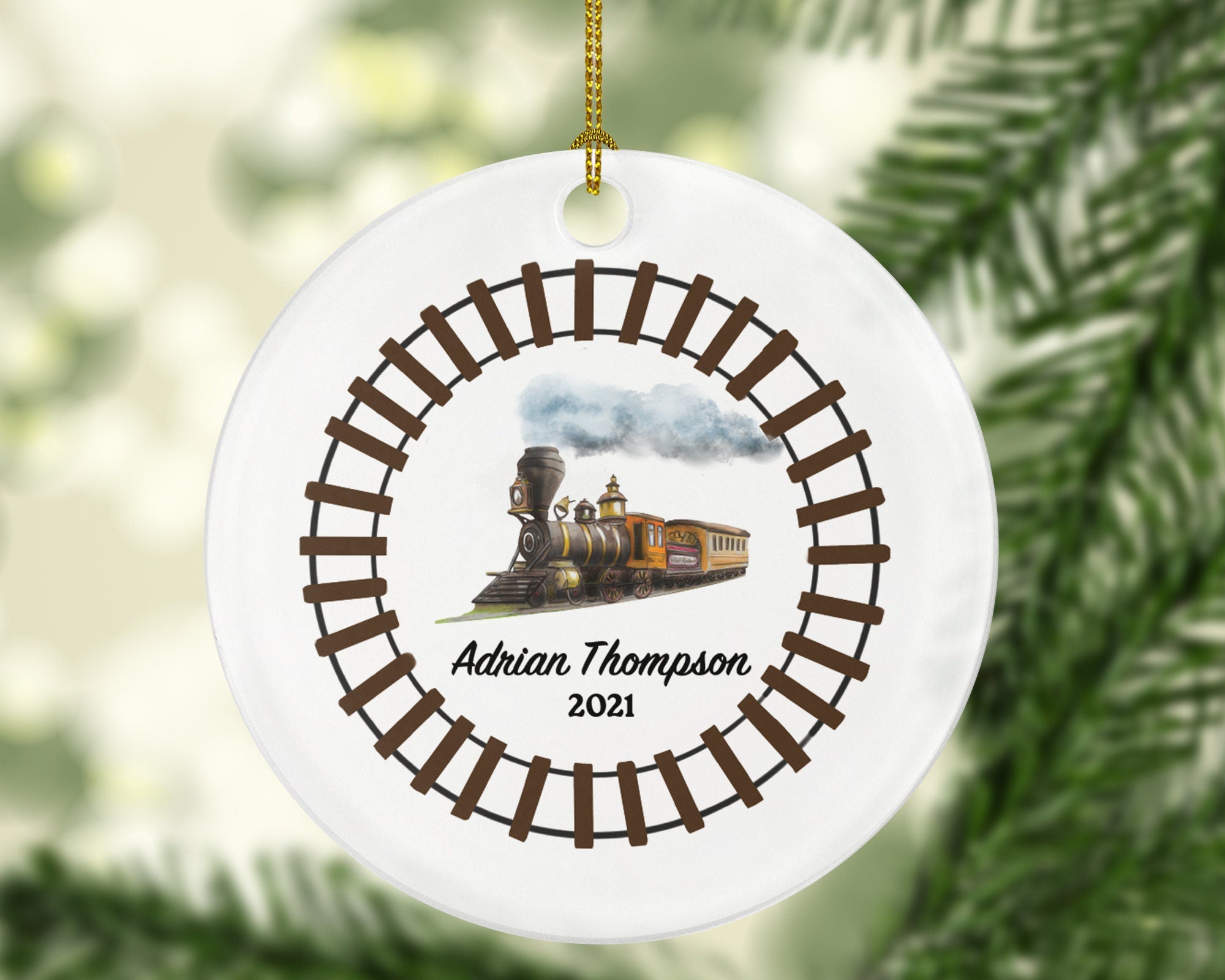 Train  Locomotive Engineer Christmas Ornament Personalized, Driver Worker, Assistant, Handler Operator Motorman Loco Pilot Custom Gift