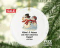 Our First Christmas Engaged Personalized Ornament - Engagement Announcement Couple Gift