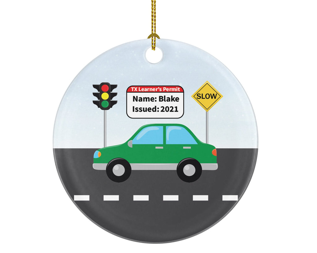 Driver Learner's Permit Christmas Ornament Personalized - New Driver Learners Permit Custom Gift