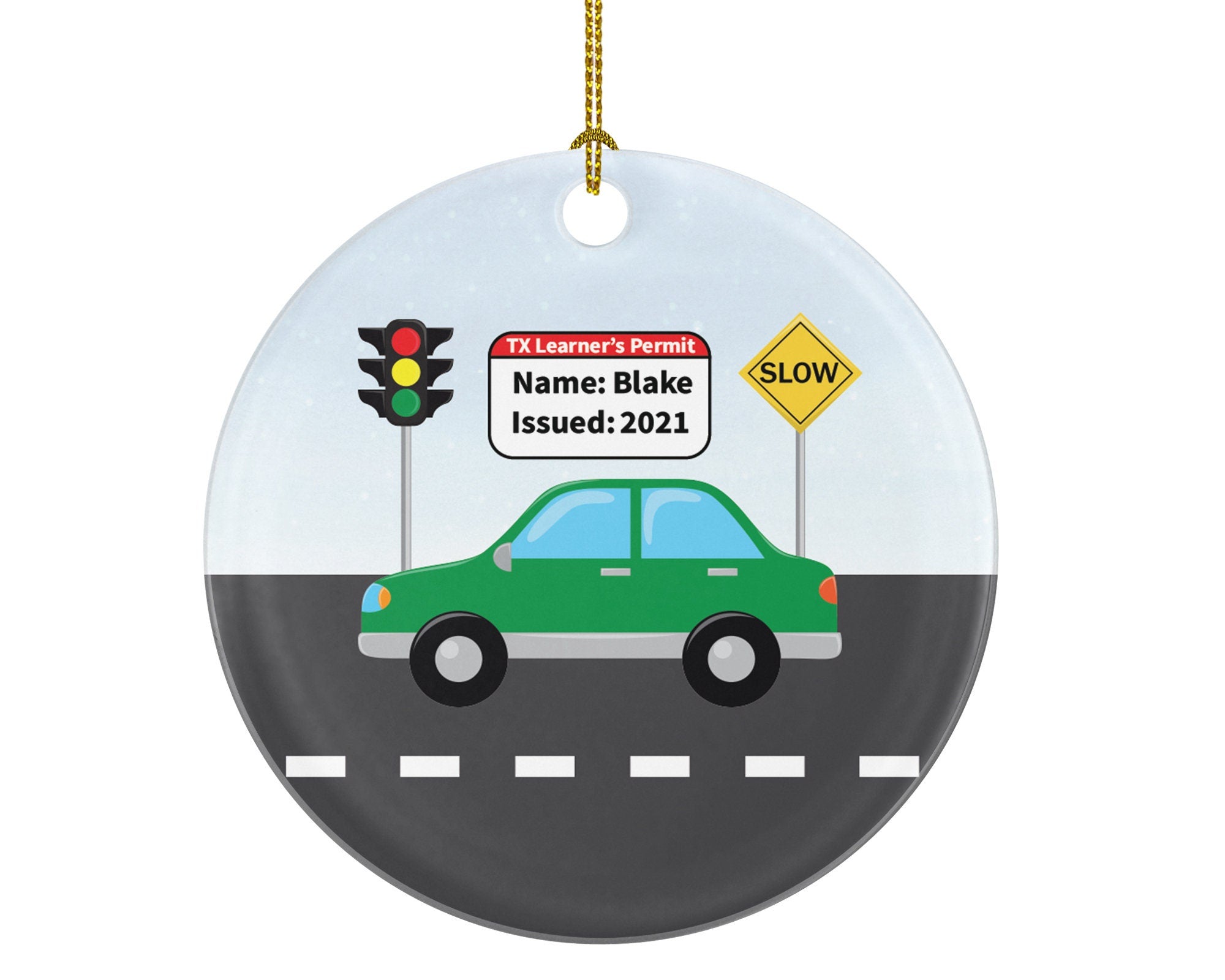 Driver Learner's Permit Christmas Ornament Personalized - New Driver Learners Permit Custom Gift