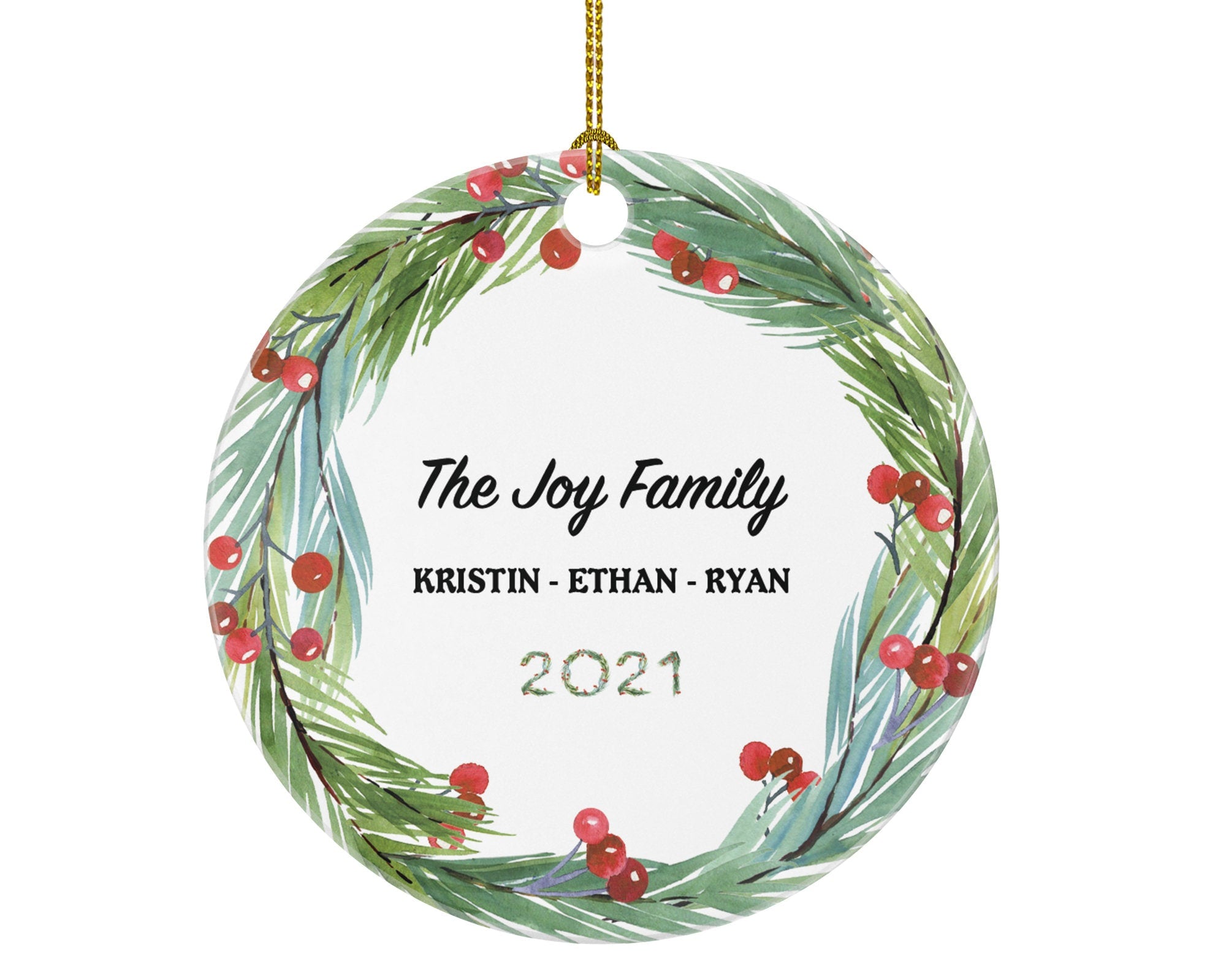 Family of 2 3 4 5 6 Christmas Ornament Personalized - Gift for Family - Custom Name Year Christmas Ornament