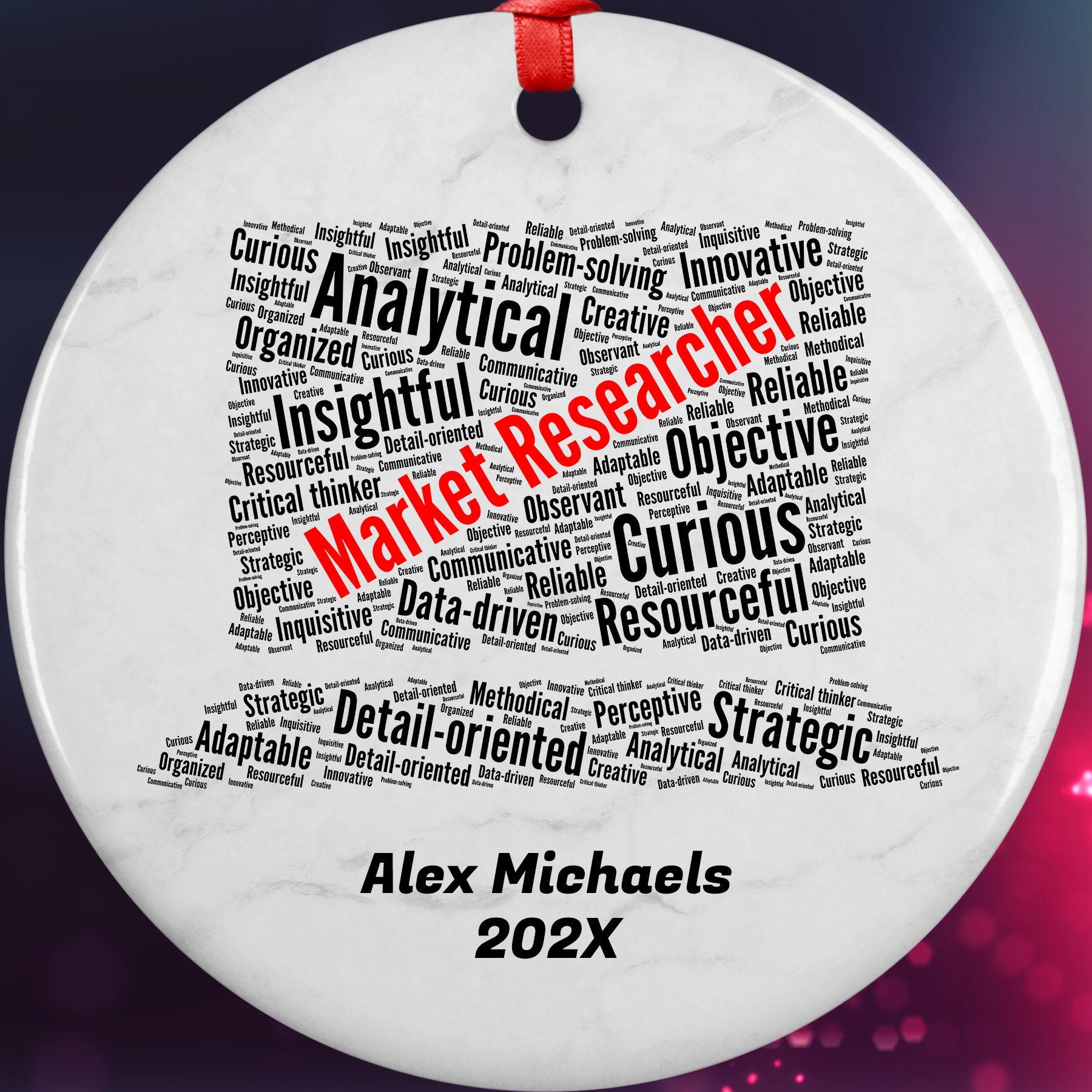 Market Researcher Personalized Christmas Ornament