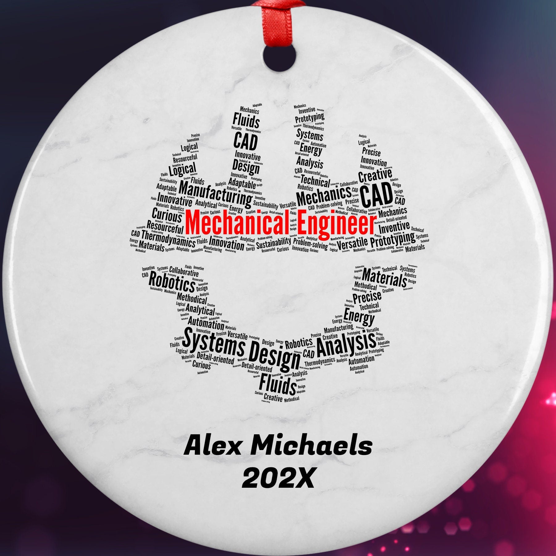 Mechanical Engineer Personalized Christmas Ornament