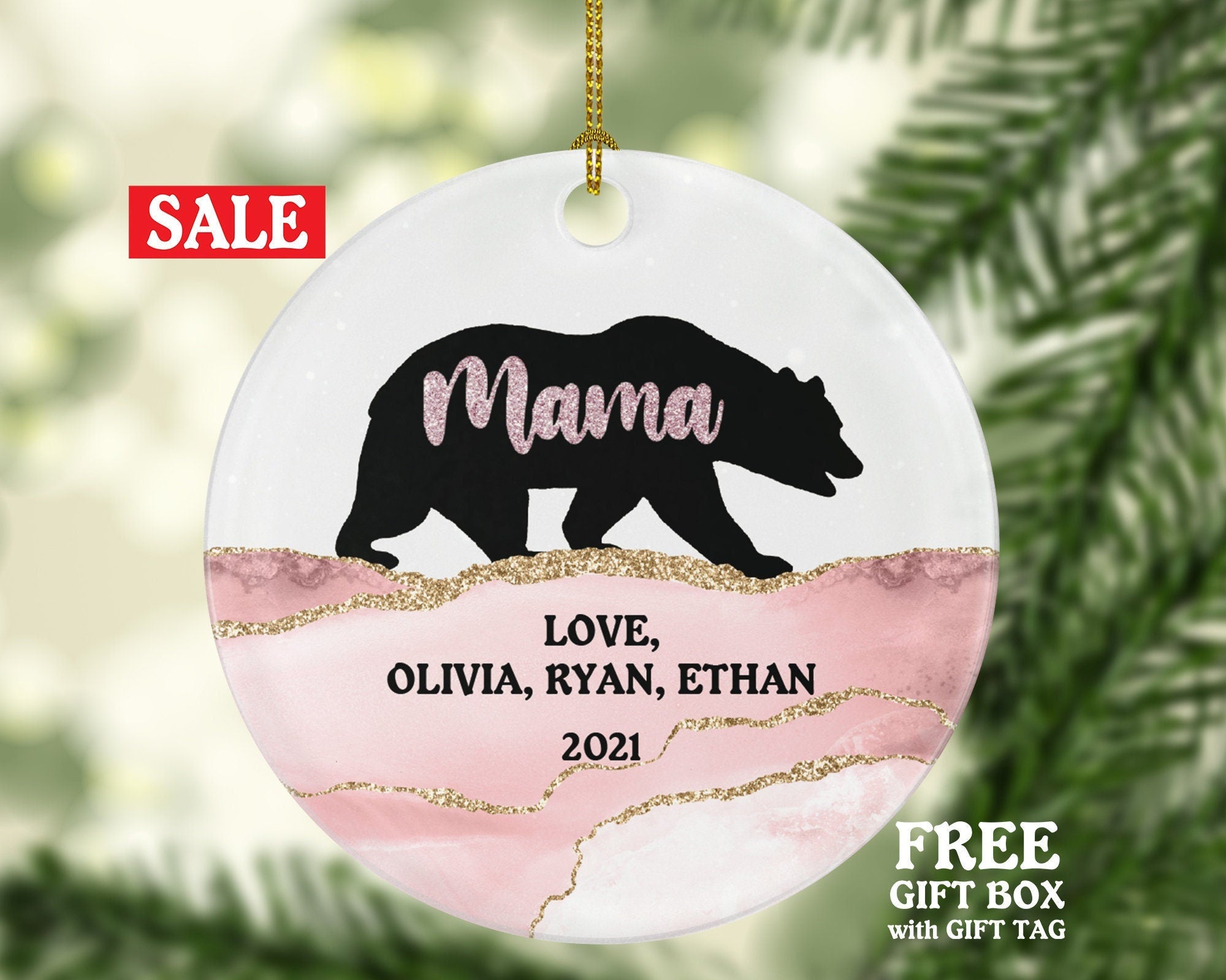 Mama Bear Ornament, Gift for Women, Mama Bear Gift, Mother's Day Gift, Christmas Ornament for Mom
