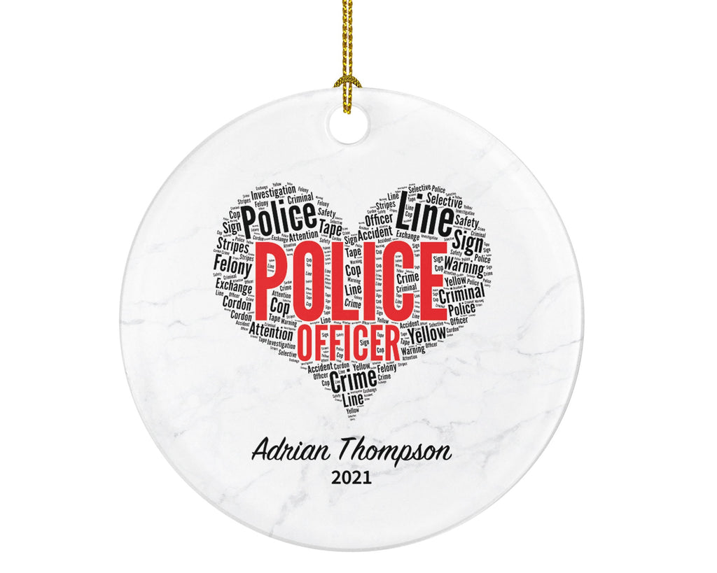 Police Officer Christmas Ornament Personalized - Policeman Police Team Officer Custom Gift