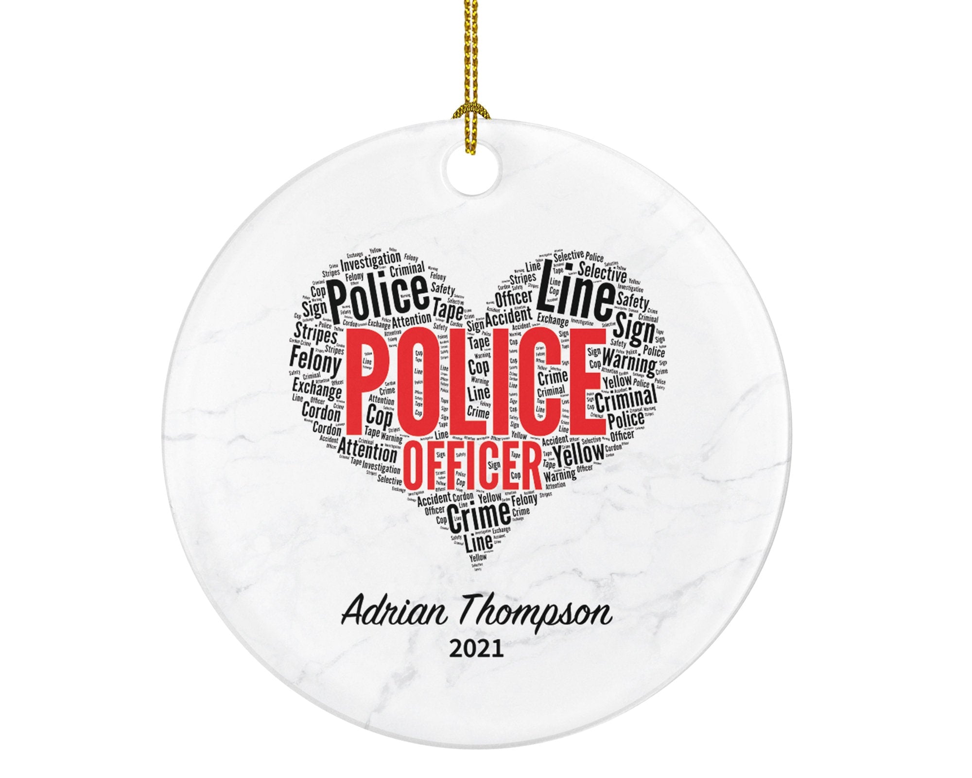 Police Officer Christmas Ornament Personalized - Policeman Police Team Officer Custom Gift