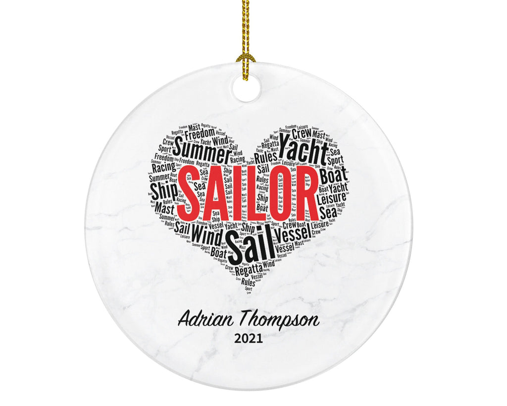 Sailor Christmas Ornament Personalized - Custom Gift for Sailor - Custom Name Year