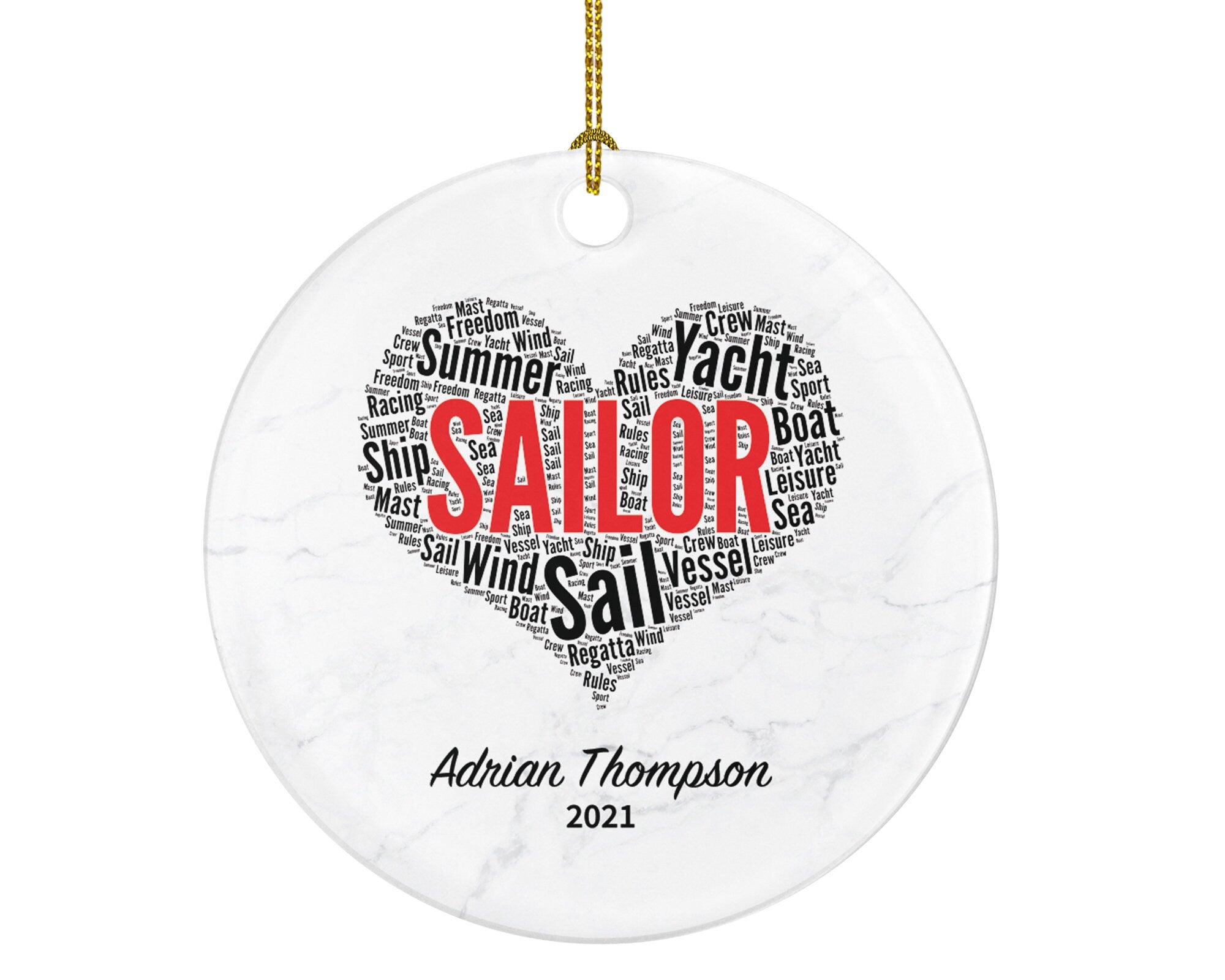 Sailor Christmas Ornament Personalized - Custom Gift for Sailor - Custom Name Year