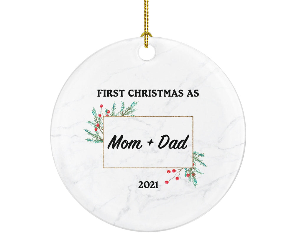 First Christmas as Mom and Dad Ornament - New Baby Girl or Boy Parents Mother Father Mom Dad Gift infant Our Family