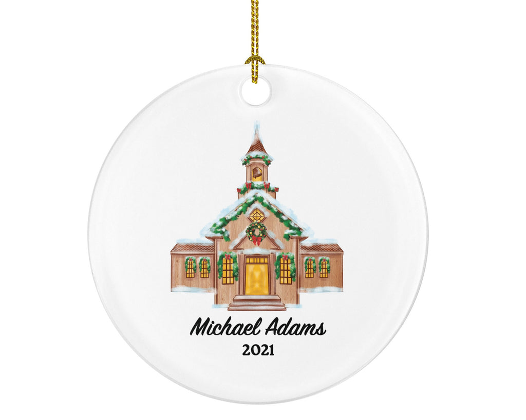 Church Christmas Ornament Personalized - Christian Gift - Custom Name Year