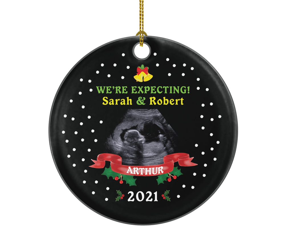 Baby's First Selfie Sonogram Photo Pregnancy Announcement Ornament We're Were Expecting Christmas New Baby Girl Boy Pregnant Parents Gift