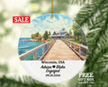 Wisconsin Christmas Ornament Personalized - WI Engaged Married Family Together Couple Travel Honeymoon Engagement Marriage