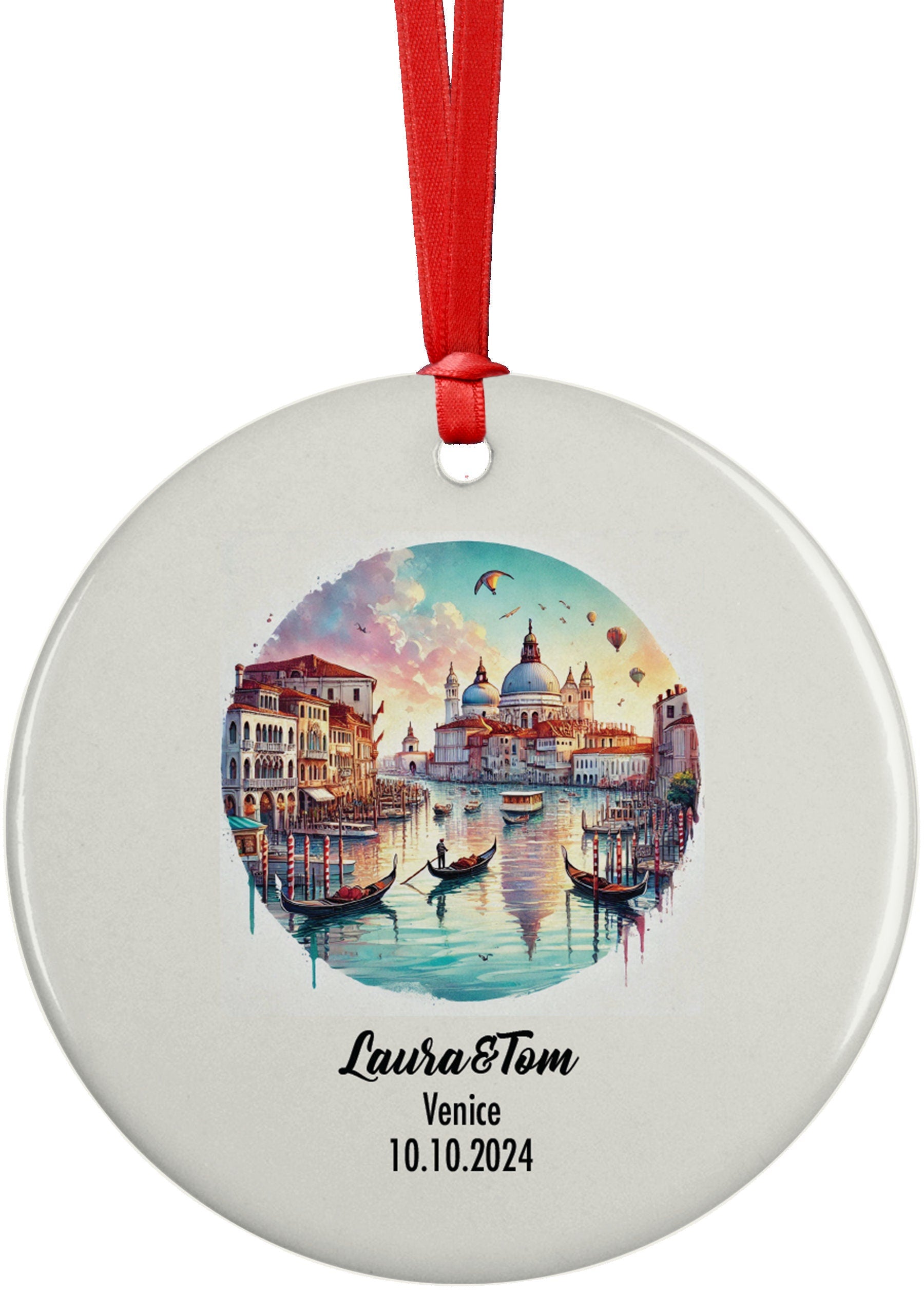 Venice, Italy, Ornament, Engagement, Married, Travel, Gift for Engaged Couple, Engagement Gift, Trip, Vacation Souvenir