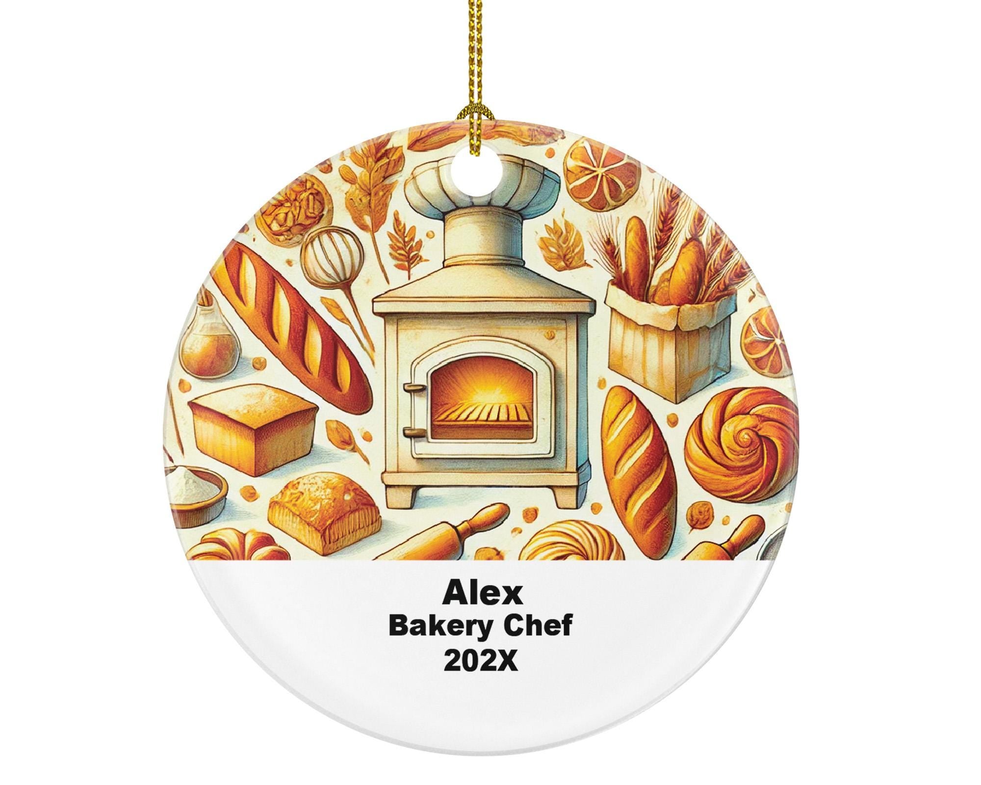 Personalized Bakery Chef Ornament – Custom Baking Gift – Pastry Chef Ornament with Name and Year