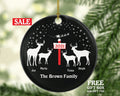 Family of 4 Personalized Christmas Ornament Four Xmas Reindeer Deer Mother Father New Baby Girl Boy Children Kids Wife Husband Name Gift