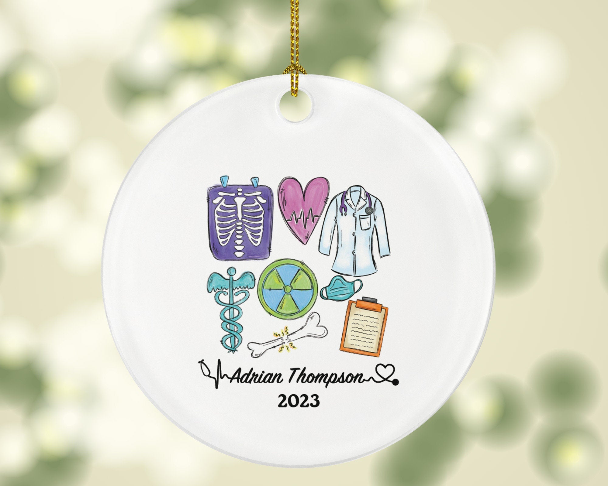 Radiology Nurse Assistant Technologist  X-Ray Technician Christmas Ornament Personalized - Radiologic Scan Health Worker Gift