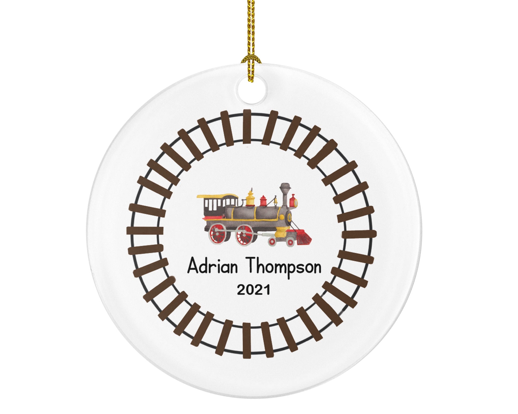 Personalized Train Christmas Ornament - Train Toy Ornament - Steam Engine - Locomotive Gift For Kids