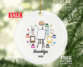 Artist Personalized Ornament, Christmas Art Lover,  Art Teacher, Xmas Artist Drawing Painting Art Craft Custom Gift